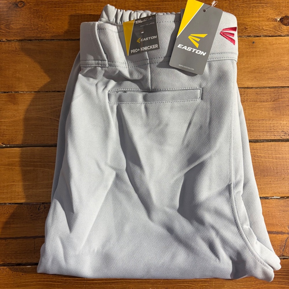 Easton Pro+ Knicker Baseball Pants‎ Adult XXL Gray Red Piped A167105GYRDXXL NEW